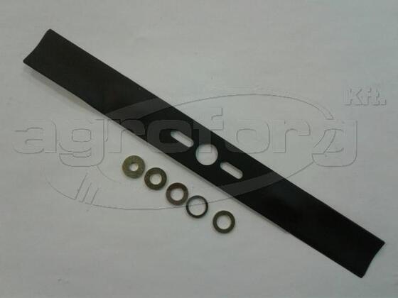 Fűnyíró kés  450 mm, univerzális egyenes, betétgyűrűvel utángyártott MOG921/R