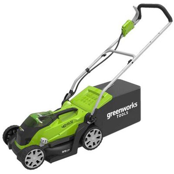 Fűnyíró fűgyűjtős, akkumulátoros Greenworks G40LM35K2x 40 v, 35 cm, 2 db 2ah akku- és 1db töltővel 2501907UC-GW