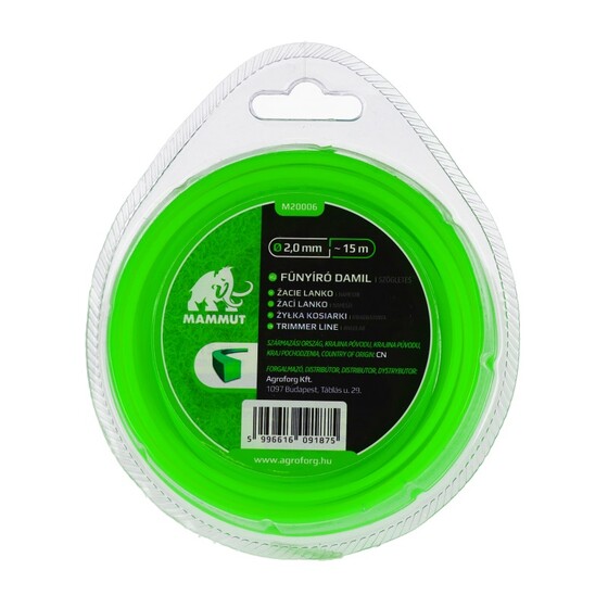 Damil 2.0mm szögletes 15 méter MAMMUT bliszteres M20006
