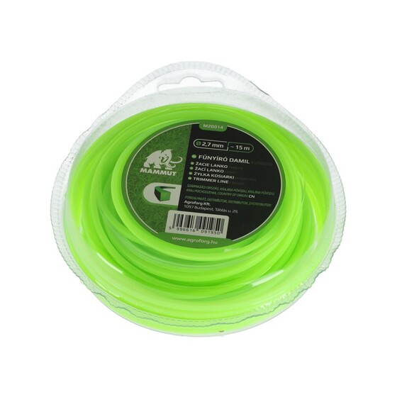 Damil 2.7mm szögletes 15 méter MAMMUT bliszteres M20014