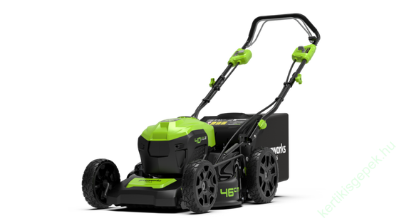 Fűnyíró fűgyűjtős, akkumulátoros, önjáró Greenworks GD24x2LM46SP 48 v, 46 cm, akku- és töltő nélkül 2512807-GW