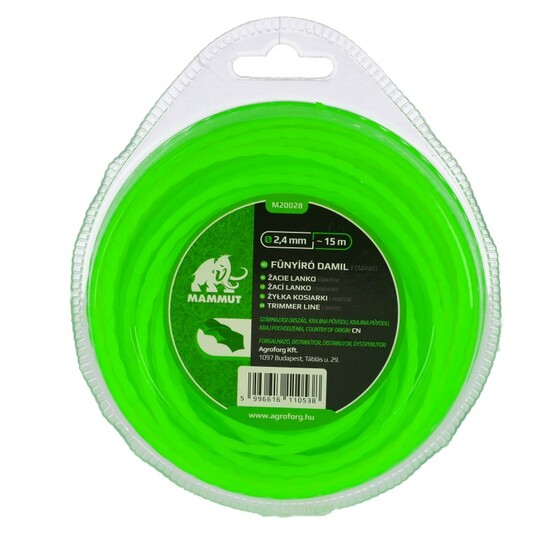 Damil 2.4mm szögletes csavart 15 méter MAMMUT bliszteres M20028