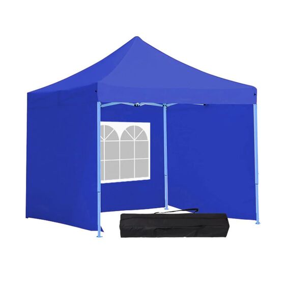 Kerti pavilon összecsukható 3-fallal hordtáskával 2,9x2,9m kék HOP1000807-1
