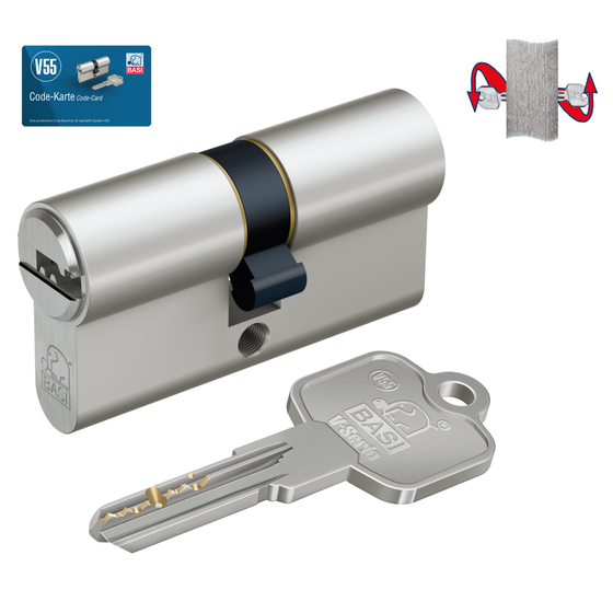 Basi V55 40/55 EF Nikkel vészfunkciós zárbetét fúrt kulccsal BVB52001025