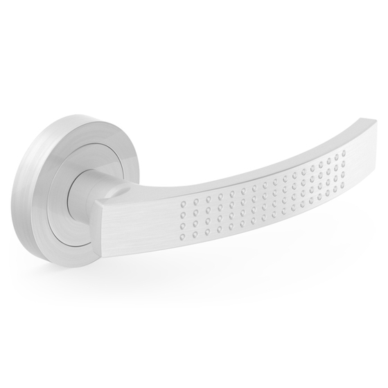 Metal-Bud ASTRA Szálcsiszolt nikkel divatos rozettás ajtókilincs MBVAON