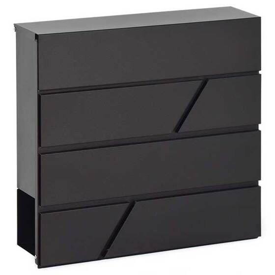 Picco Mario modern postaláda újságtartóval Fekete