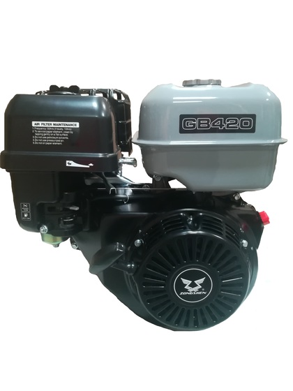 Motor vízszintes tengelyű Zongshen GB420 420 cm3, 9 kw, benzines, 25 mm x 63 mm GB420