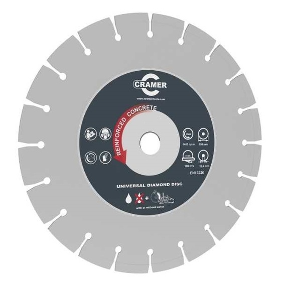 Vágókorong Cramer A82PC300BLDD-CR univerzális gyémánt tárcsa 300 mm száraz vágáshoz 2910486-CR