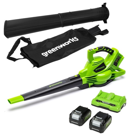 Lombfúvó-szívó akkumulátoros Greenworks GD24X2BVK4X 48v, 2 akku és 1 töltő 2405307UD-GW