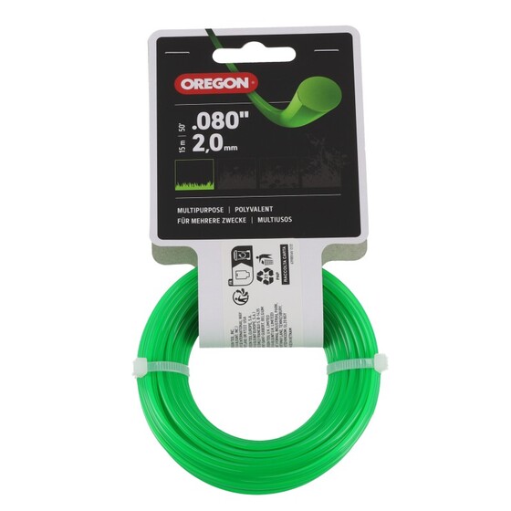 Damil 2.0mm kerek Oregon  15 m zöld akasztóval 69-356